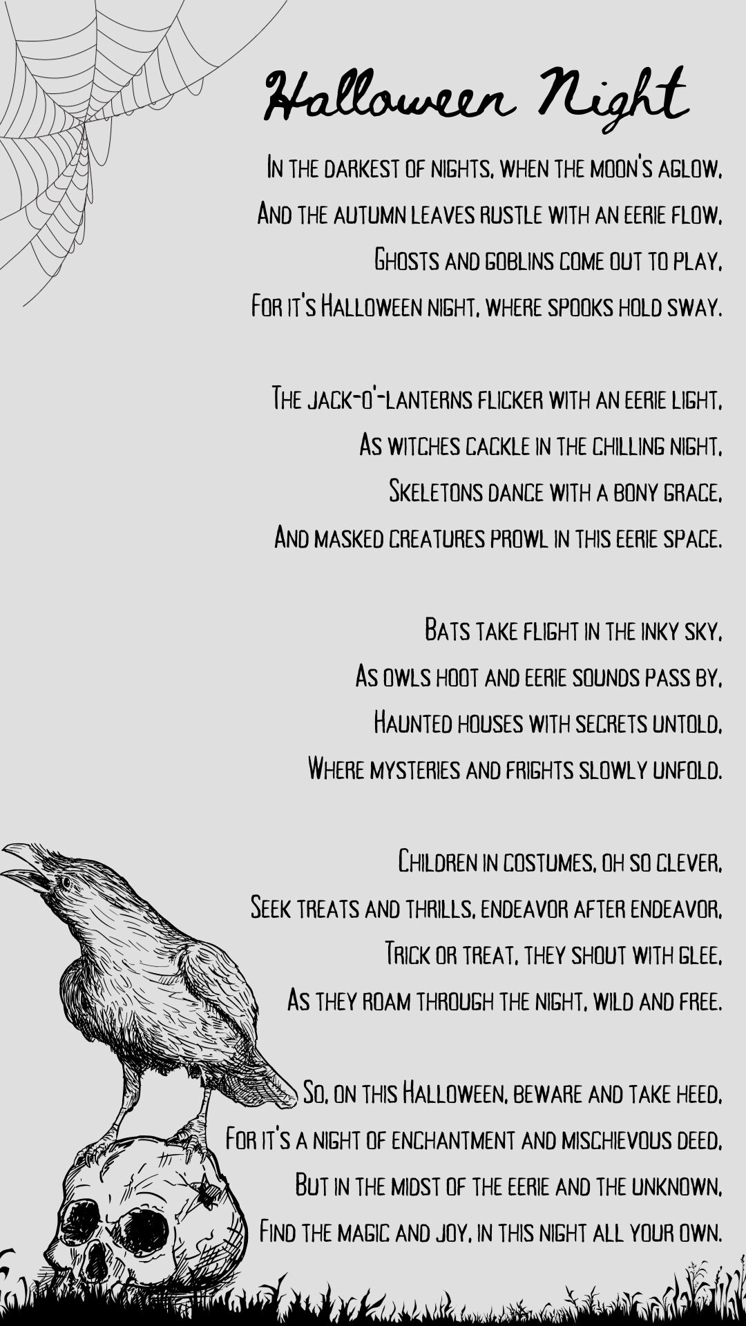 Halloween Poem,classroom Halloween Decor, Halloween Posters, Halloween