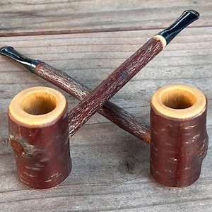 Handmade Rustic Cherry Wood Tobacco Pipe: Smoker Gift