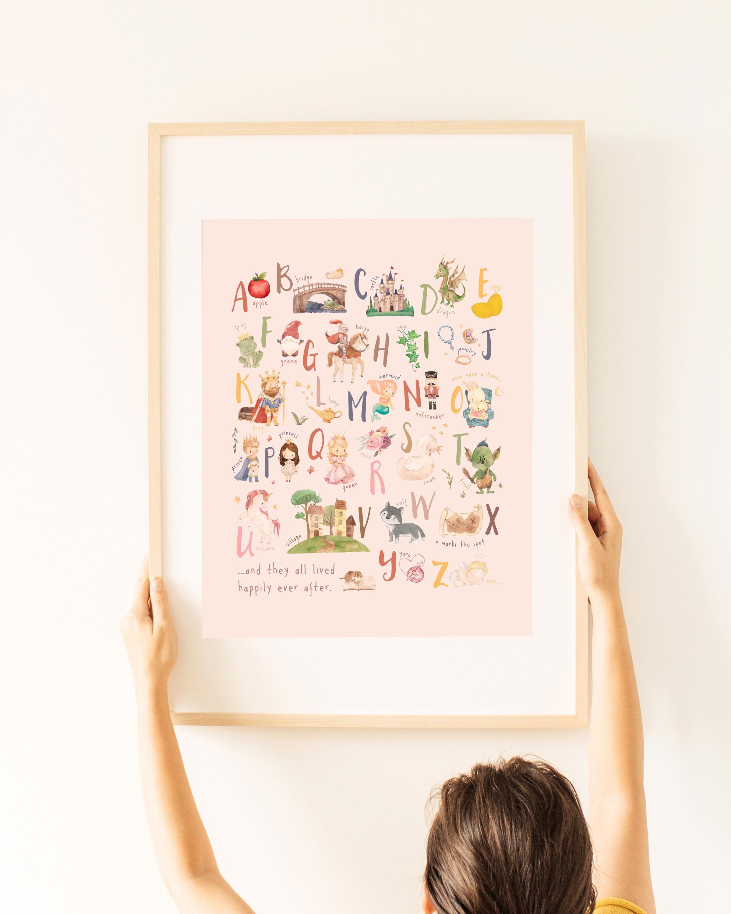 Fairy Tales Alphabet Poster: Pastel Watercolor ABC Print (digital ...