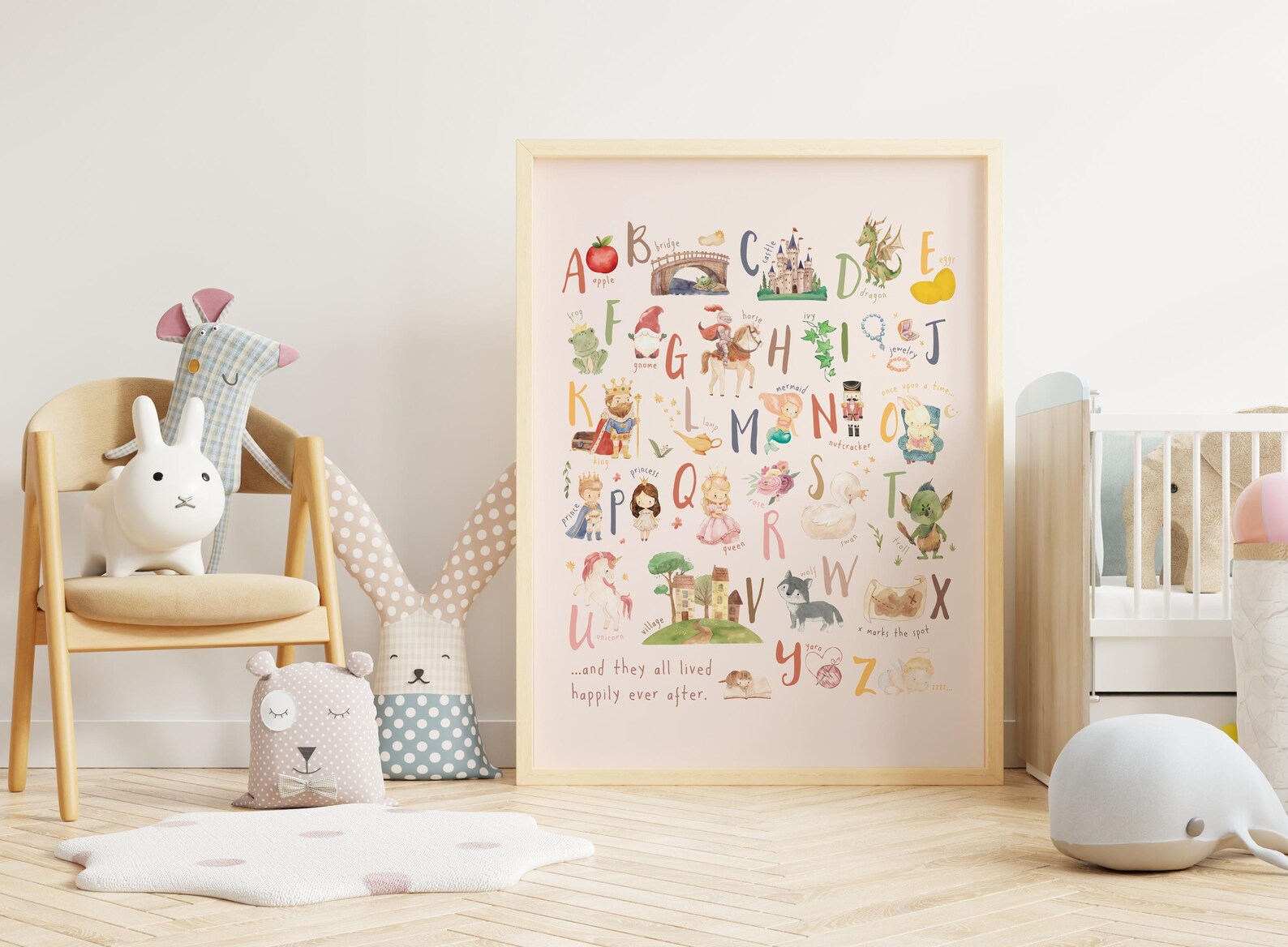 Fairy Tales Alphabet Poster: Pastel Watercolor ABC Print (digital ...
