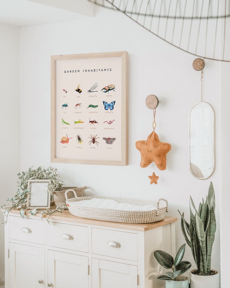 Carteles educativos de escarabajos, insectos y moluscos / Juego de 2 impresiones Montessori de tema natural / Decoración de la habitación del niño de la acuarela / Descarga digital imagen 8