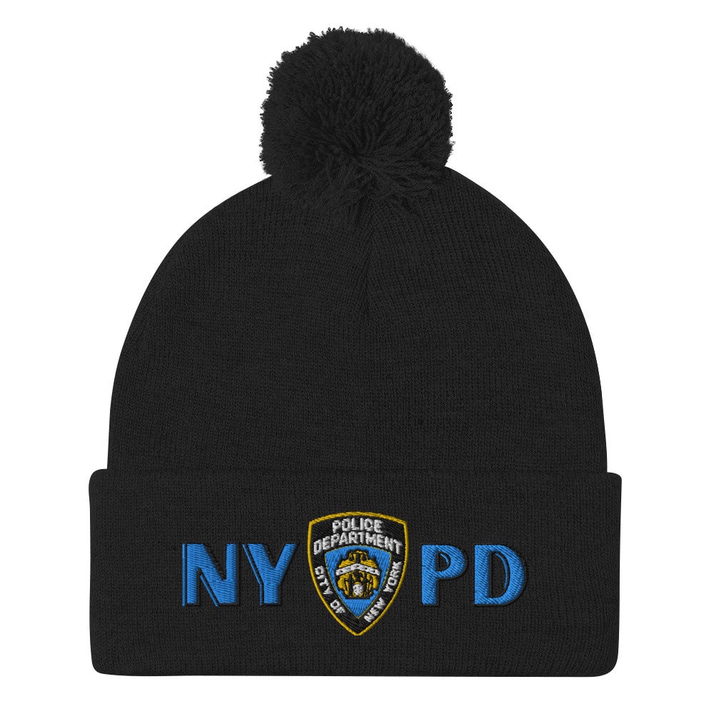 NYPD Pom Pom Beanie - Bought in NYC years ago - Never Worn NYPD Beanie Winter Hat New York Police Department Navy White  main image 3