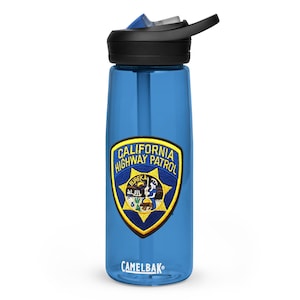 CHP California Highway Patrol Logo And Badge &quot;Safety, Service, And Security&quot; Camelbak Eddy Sports Water Bottle
