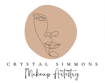 Minimalist face makeup artist logo - salon logo
