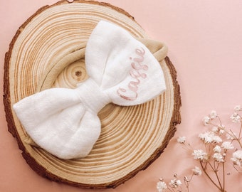 Personalized Baby Bow Headband, Newborn Girl Gift