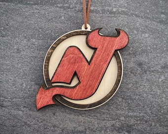 New Jersey Devils Wood Ornament
