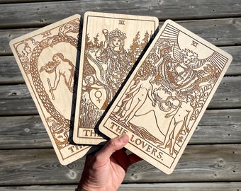 Wood Engraved Tarot Cards