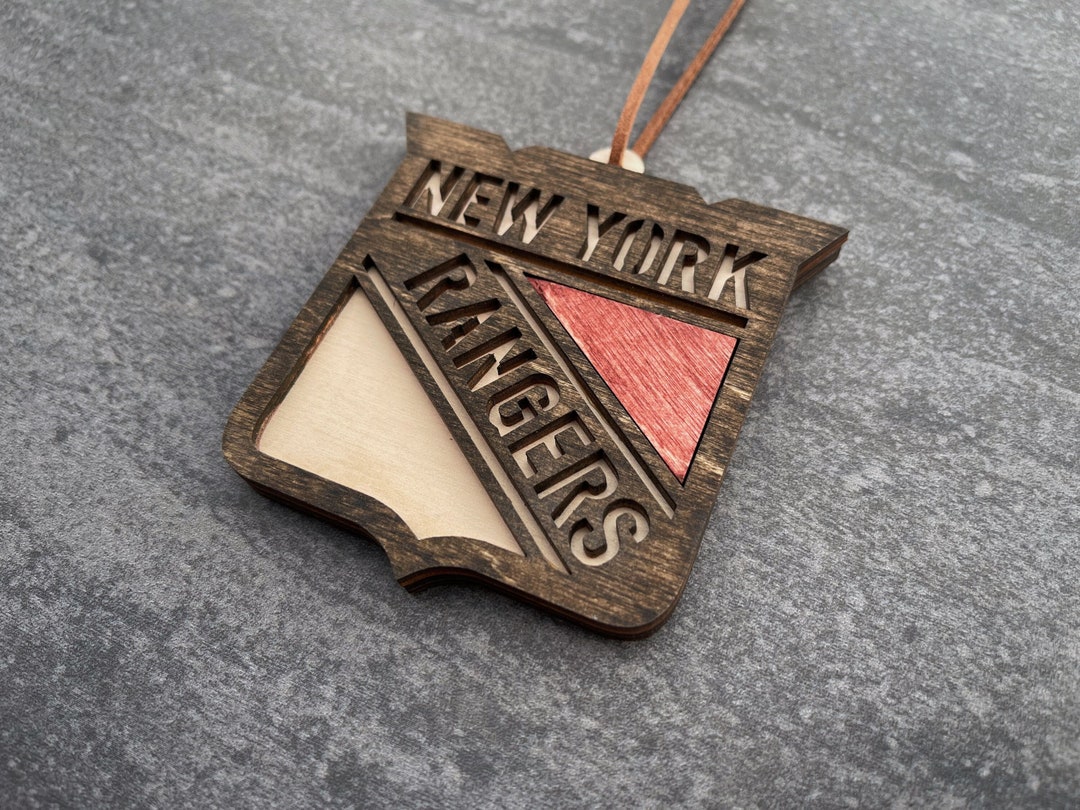 New York Rangers Wood Ornament Brown Etsy