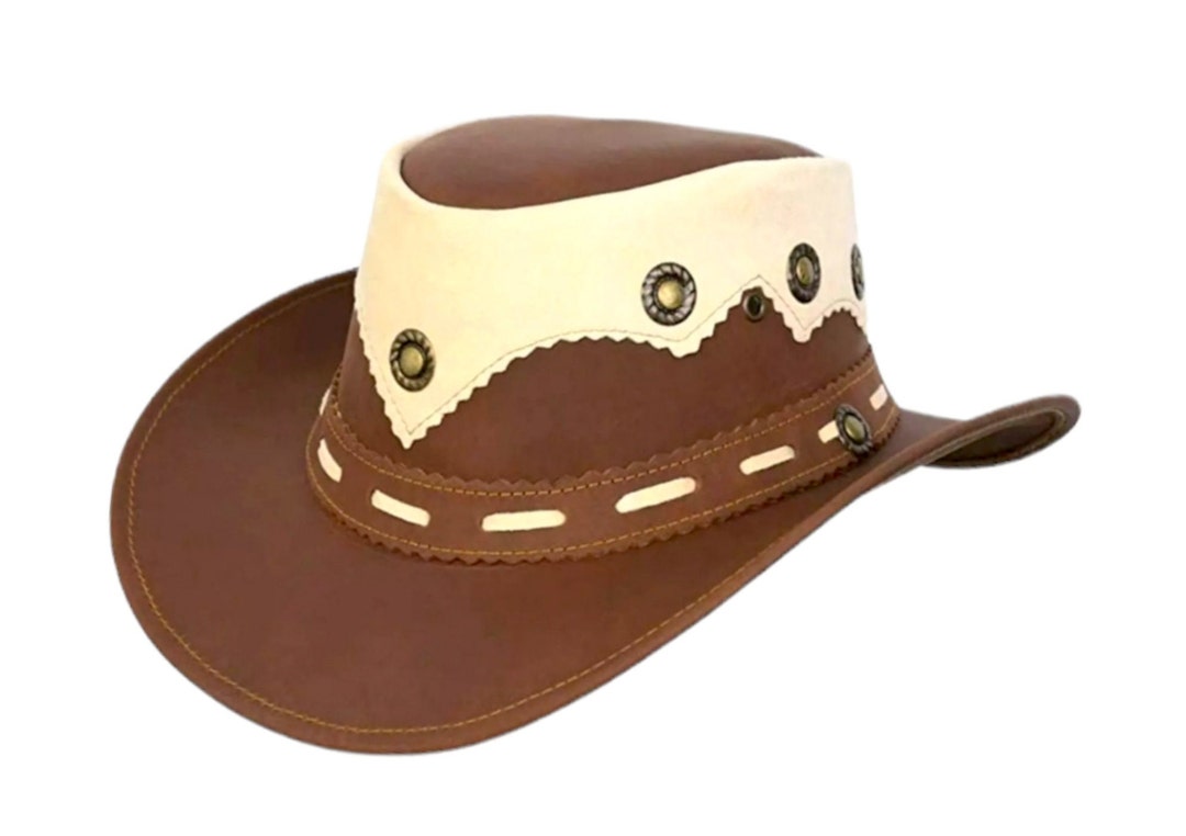 Leather Cowboy Hat Australian Cowboy Hat Handmade Real Leather Split