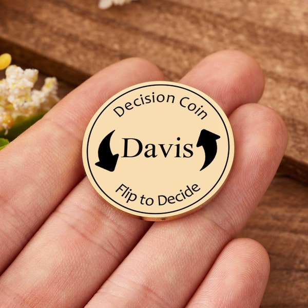 Custom Stainless Steel Flip Coin, Engraved Metal Flip Decision Coin, Couple Flip Coin, Flip To Decide, New Parents Gift, Funny Couples Gift