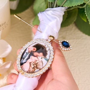 Something Blue-Personalized Wedding Photo Charms-Custom Bouquet Photo Charm-Wedding Bouquet Photo Charm-Wedding Photo Charms Gift For Her zdjęcie 4