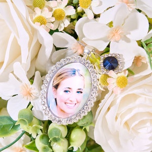 Memorial Bouquet Photo Charm-Personalized Wedding Charms With Family Picture-Groom Gift For Her-DIY Photo Bouquet For Her-Wedding Memory zdjęcie 2