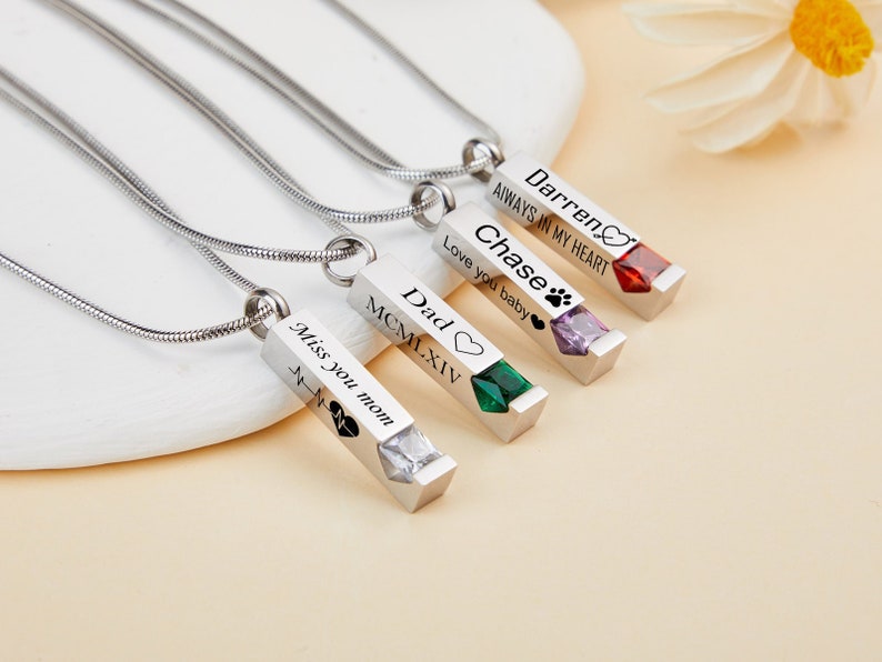 Personalized Ashes Necklacecremation Urn Necklacecustom Bar Etsy