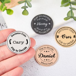Personalized Decision Coin, Custom Decision Coin, Couple Decision Coin, Gift for New Mom, Gifts For Her, Anniversary Gifts, Gift For Couples image 4
