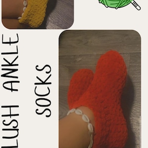 Crochet Plush Plush Ankle Socks Patterm |  Beginner Friendly | Quick Project