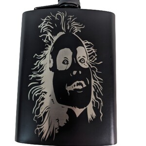 Beetlejuice laser engraved flask, Beetlejuice, laser engraving, laser engraved, engraving, engraved, flask, gift for him, gift for her...