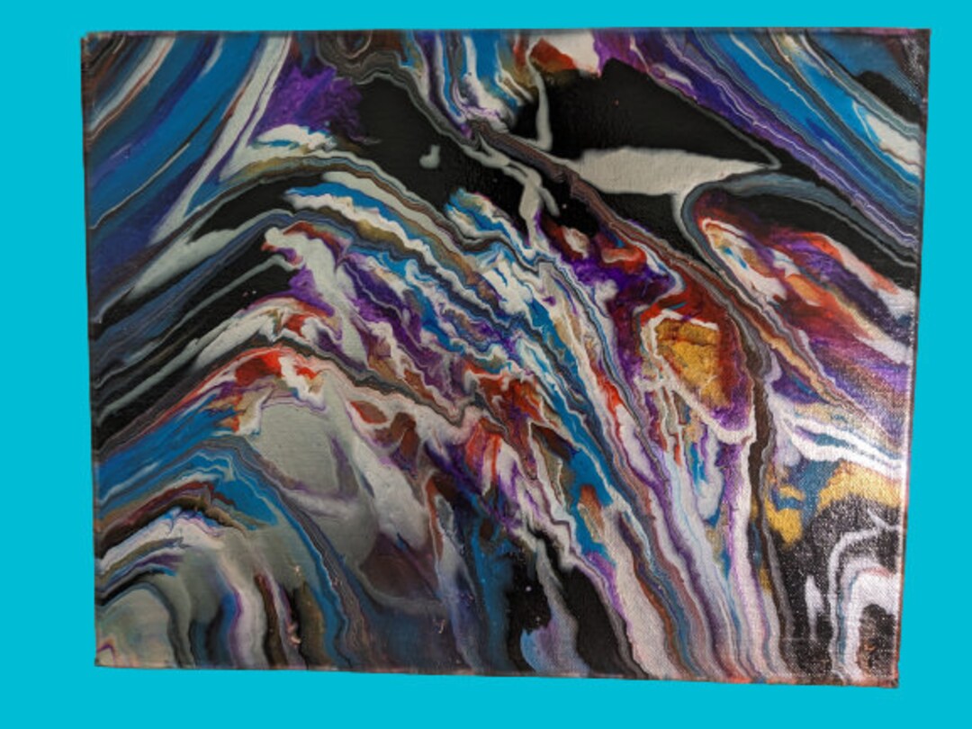 Beautiful Paint Poured Canvas Art Wall Art Art Decor Etsy