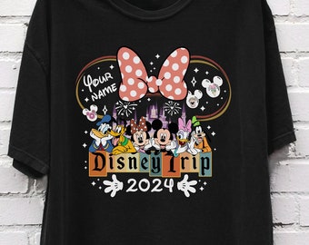 Disney Trip 2024 Custom Name Family Shirts, Disney Matching, Disneyland Shirt, WDW Shirts, Disneyworld Shirts, Family Trip 2023, Disney Kid