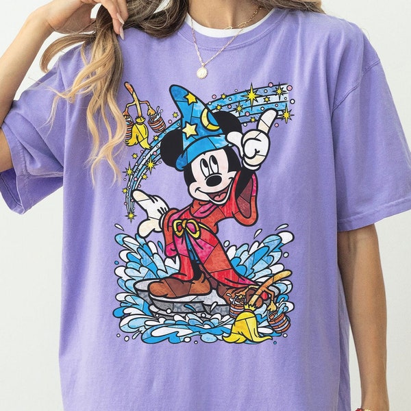 Comfort Colors Mickey Fantasia Tee, Fantasia Sorcerer Shirt, Mickey Stay Magical Shirt, Disney Hollywood Studios, Disneyland Trip Shirt