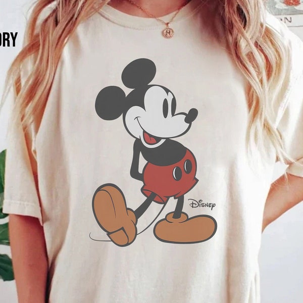 Disney Classic Mickey Mouse Pose Comfort Colors Shirt, Vintage Disney Mickey Shirt, Disneyland Holiday Vacation Shirt, Disney Retro Shirt