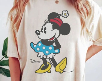 Disney Classic Minnie Mouse Pose Comfort Colors Shirt, Vintage Disney Minnie Shirt, Disneyland Holiday Vacation Shirt, Disney Retro Shirt