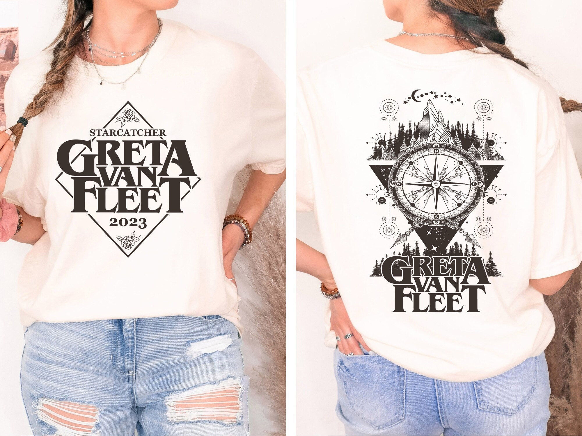 Graphic Greta Van Fleet Starcatcher World Tour 2023 T-Shirt