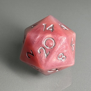 Pink Marble Dice (Single d20)