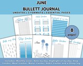 Undated June planner | June template | Bullett journal | pdf | Digital | Colourful | Monthly tracker | printable | Notebook|Organised