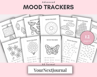 Monthly Mood tracker | monthly planner | Plain print | bullett journal | printable | pdf | drawing | colourful | organised | advanced