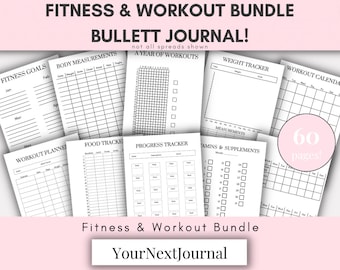 Fitness & Workout Bundle Printable|Bullett Journal|Bujo|Pdf|Fitness Planner|Gym|Digital|That Girl Planners|Organised|Exercise|Goal Tracker