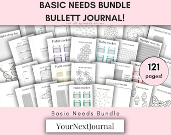 Basic Needs Bundle Printable|Bullett Journal|Bujo|Pdf|Basic Planners|Mess free|Digital|That Girl Planners|Organised|Goal Trackers|Bullet