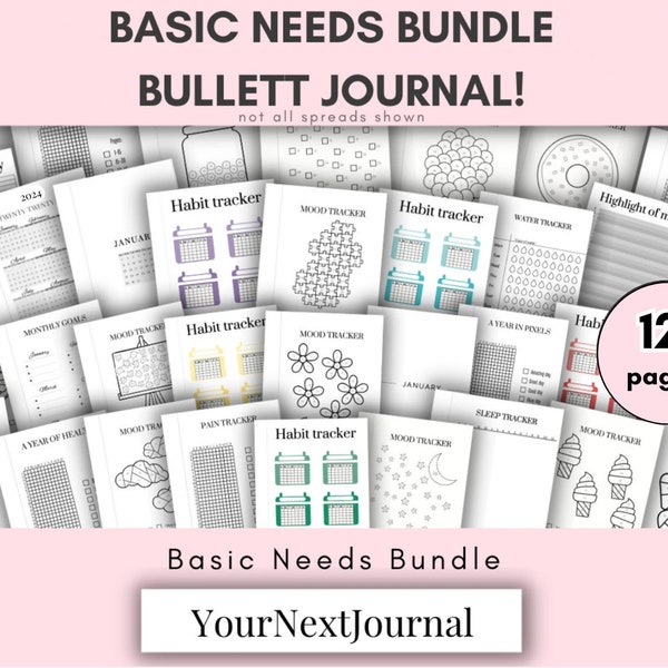 Basic Needs Bundle Printable|Bullett Journal|Bujo|Pdf|Basic Planners|Mess free|Digital|That Girl Planners|Organised|Goal Trackers|Bullet