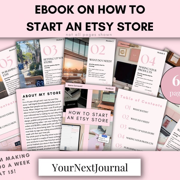 How to start an Etsy store|Etsy Ebook|Business|Passive Income|Etsy Course|Tutorial|Detailed Guide|Workbook template|Pdf|Digital download