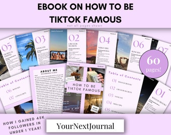 Ebook on how to be TikTok famous|TikTok Ebook|Business|Passive Income|Tutorial|Detailed Guide|Workbook template|Pdf|Digital download|Viral