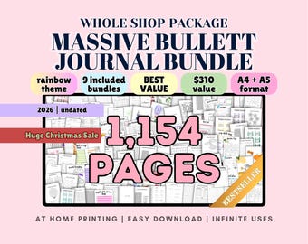 Advanced Bullett Journal Bundle | Mood & Habit Trackers (Digital Planner)