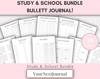 Pacchetto studio e scuola stampabile/Bullett Journal/IEP/Pdf/Pianificatore studentesco/Lavoro/Ufficio/Academico/Quella ragazza pianificatori/Organizzato/Saggio/Tracciatore esami