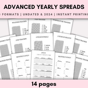 2024 digital planner | Yearly planner | Plain print |Bullett journal| printable | pdf | peaceful | colourful | organised | advanced tracker