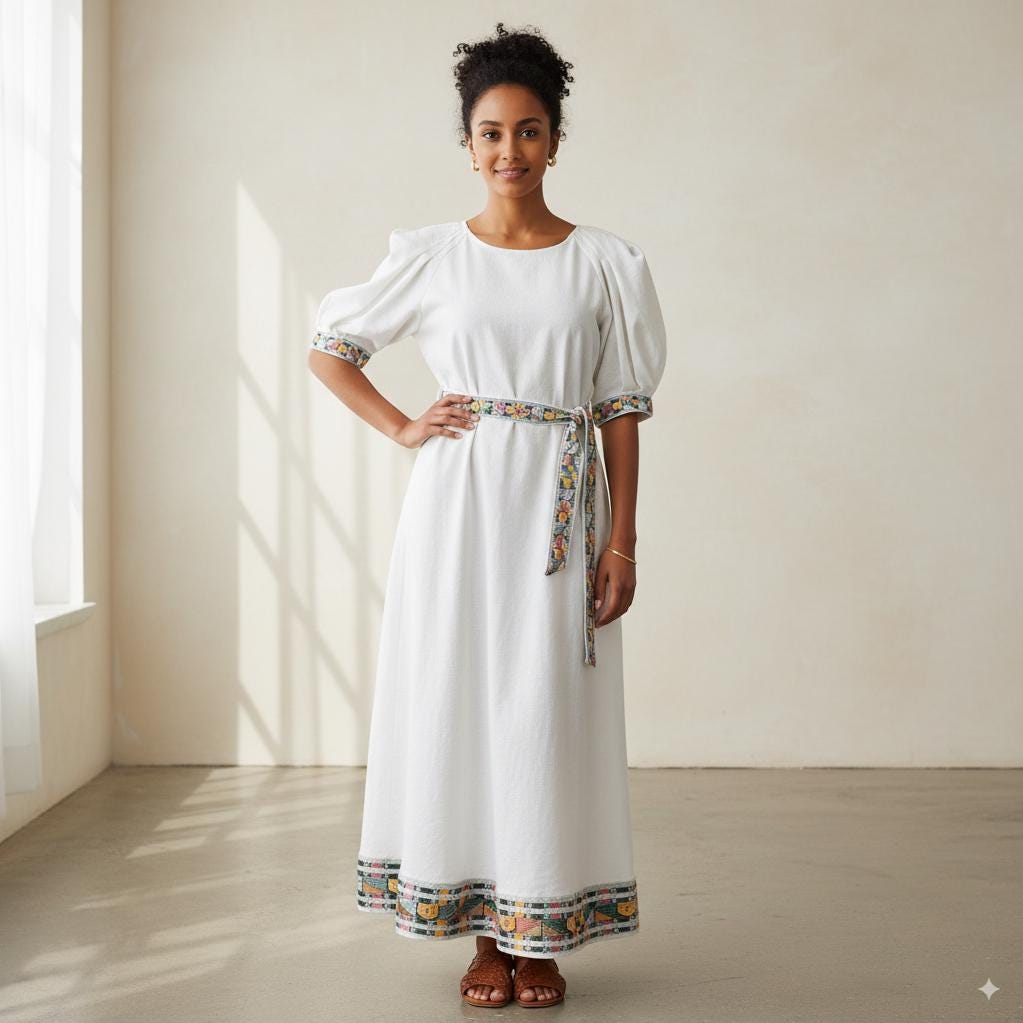 bridesmaid dresses in ethiopia Elegant Ethiopian Traditional Dress Simple Ashenda Dress Ethiopian Dress S main image 0