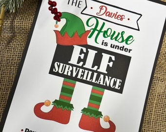 Personalised Elf Surveillance Sign