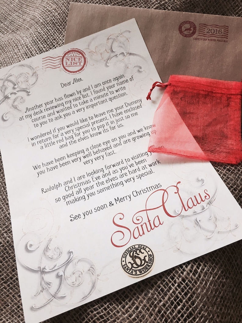 Give up Dummy Letter.personalised Letter From Santa. Magical Letter