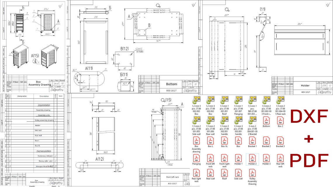 Mobile Tool Box. Plans. DXF. PDF. Etsy