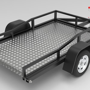 Ramp Less Drop Bed Easy Load Motorcycle Trailer. plan. PDF. DXF. 3d model