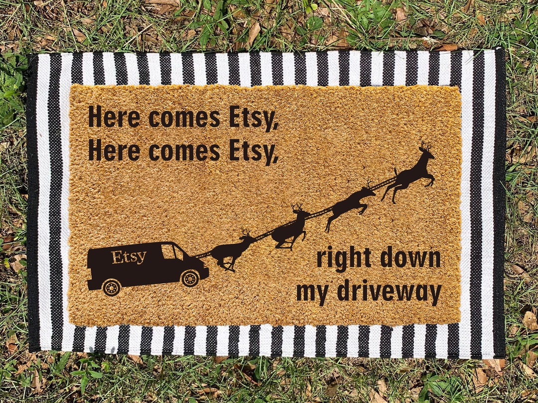 Here Comes Etsy Door Mat Etsy Mat Funny Driveway Etsy