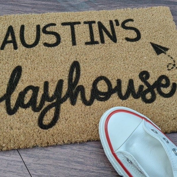 Rayna's Playhouse Door Mat, Garden Decor Welcome Entryway Mat, Coir Front Door Welcome Mat, Quote Doormat, Funny DoorMat