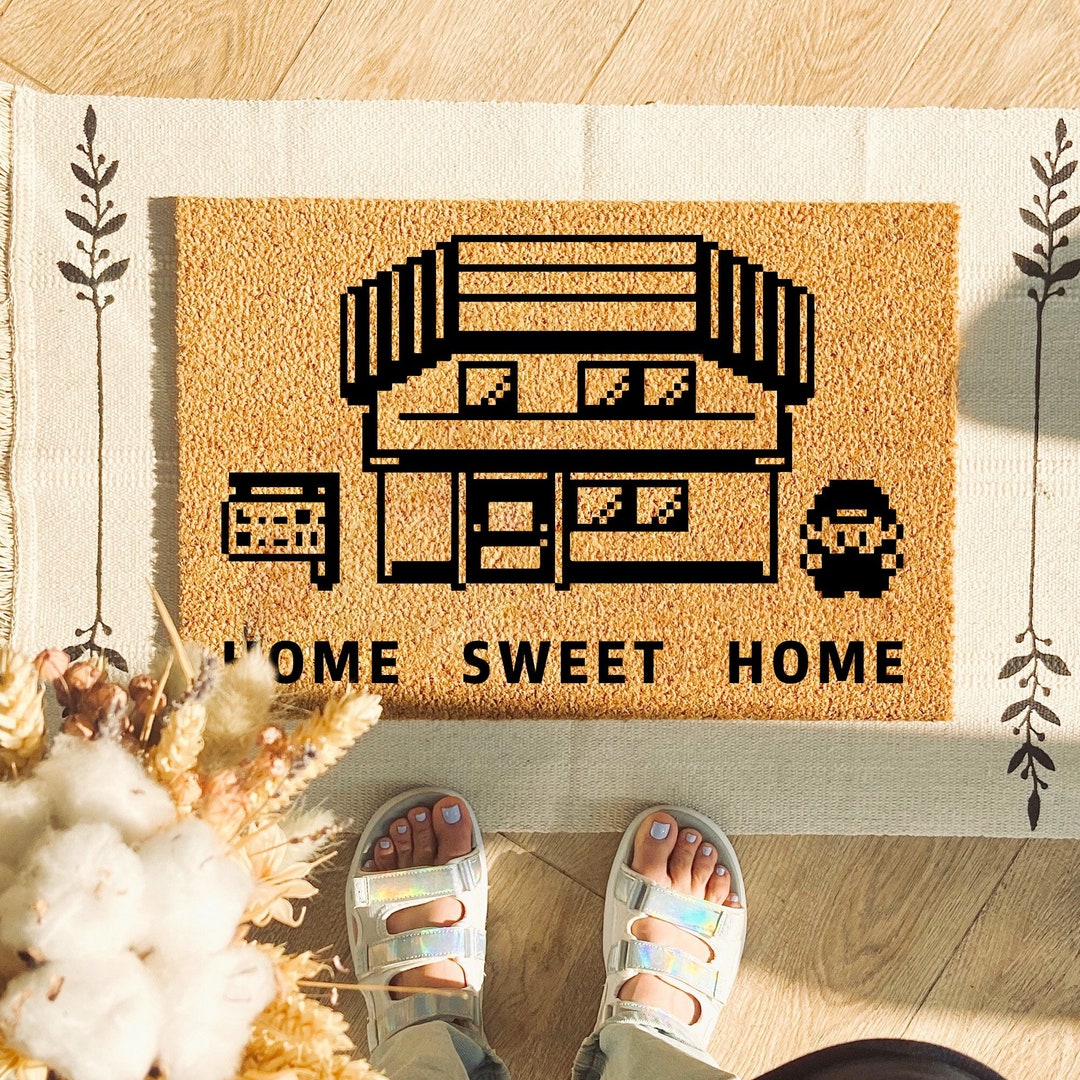 Home Sweet Home Door Mat, Game Cute Mat Gift, Door Welcome Mat, Unique ...