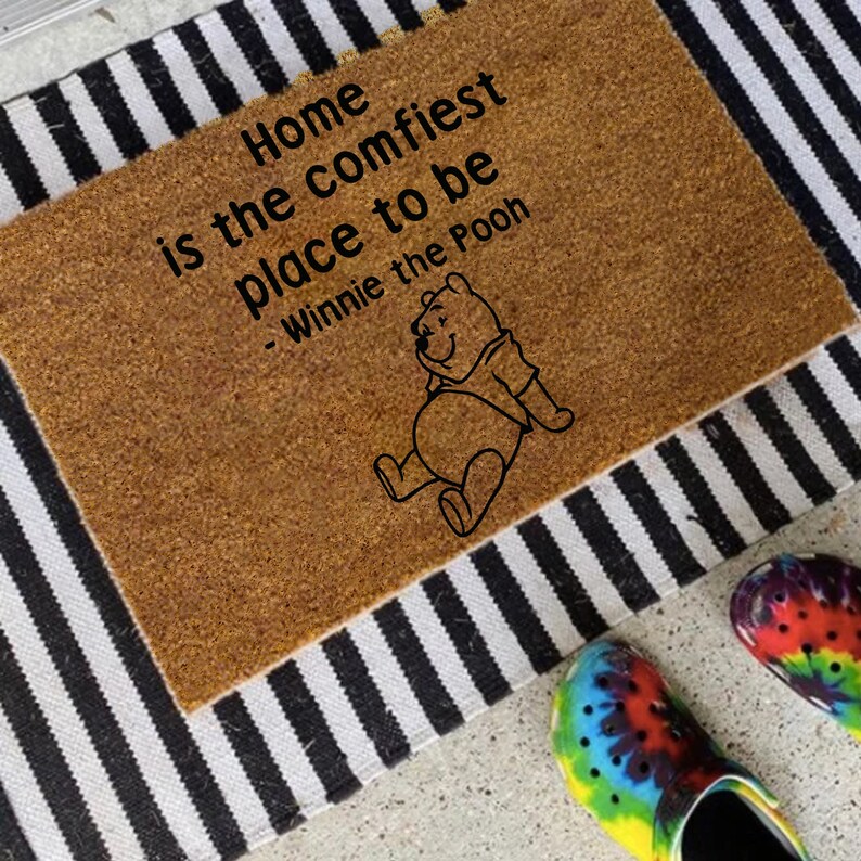 Winnie Bear Mat, Sweet Home Coir Doormat, Quote Doormat, Coir Front