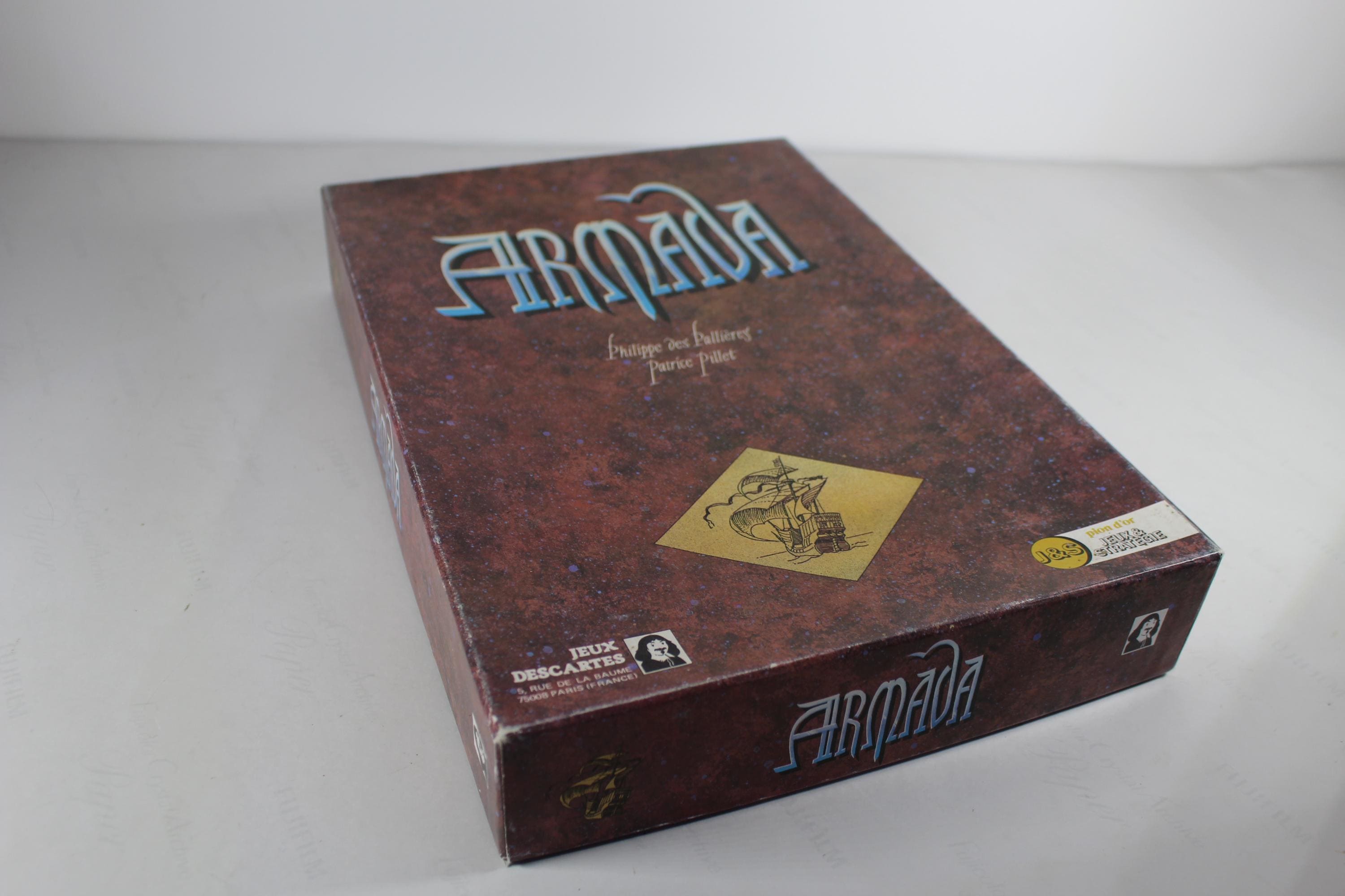 Jeu De Société Vintage Armada De Descarte Années 90 – Complet Et Propre, Manque Quelques Pions Mais Rien De Grave Pour Jouer !