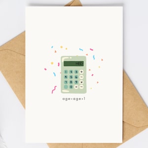 CARTÃO DE ANIVERSÁRIO moderno, Feliz Dia do Professor, Modelo de Cartão Postal, Calculadora Impressão Colorida Cartão de Aniversário em Branco para Download, Download Instantâneo