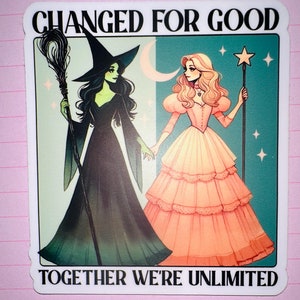 Wicked Movie Unlimited Change for Good Retro inspired Sticker Car Decal Permanent
