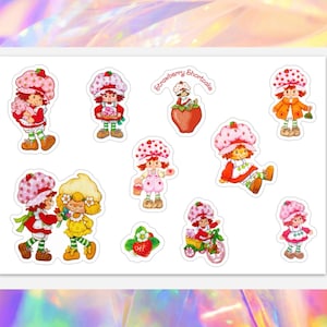 80s Strawberry Shortcake sticker sheet retro Permanent Decal